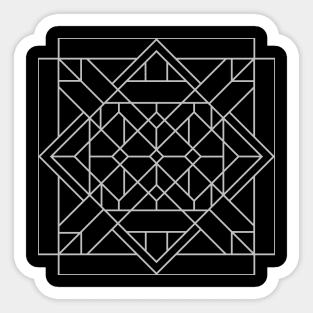 Silver Tone and Black Art Deco Geometric Triangular Tile Design Sticker